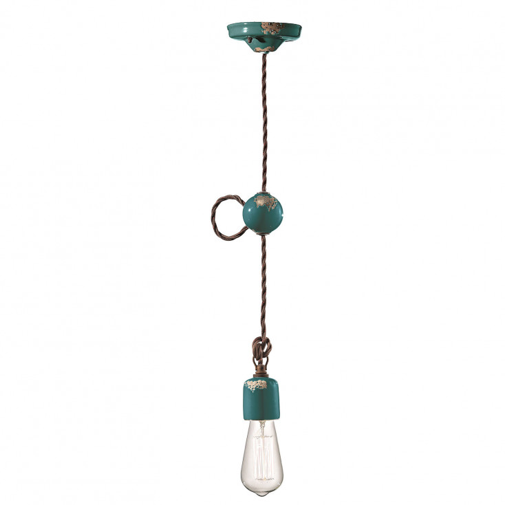 Lampada a sospensione in stile industrial con struttura in ceramica