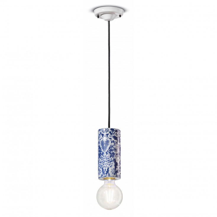 Lampada a sospensione piccola rotonda interamente in ceramica dal design moderno