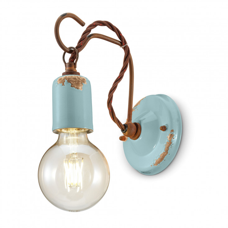 Lampada da parete in stile industrial con struttura in ceramica