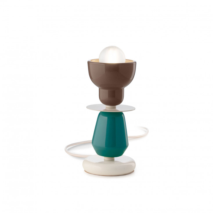 Lampada da tavolo piccola con diffusore in ceramica dal design moderno decò