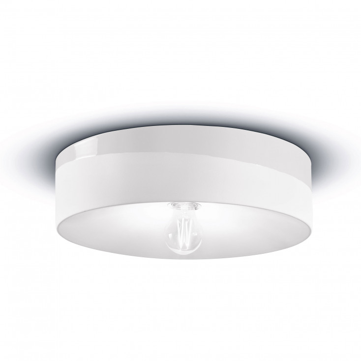 Plafoniera a soffitto grande rotonda interamente in ceramica dal design moderno