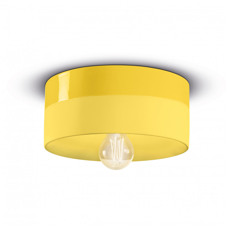 Plafoniera a soffitto piccola rotonda interamente in ceramica dal design moderno