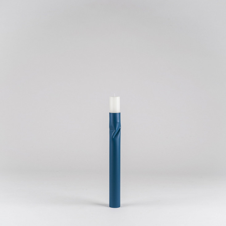 Portacandela grande in stile moderno in acciaio vernicialto "Flip"