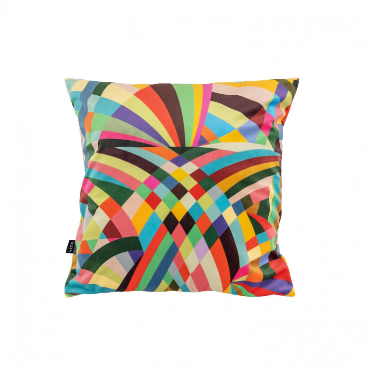 Cuscino piccolo con fodera in poliestere con decoro Rainbow