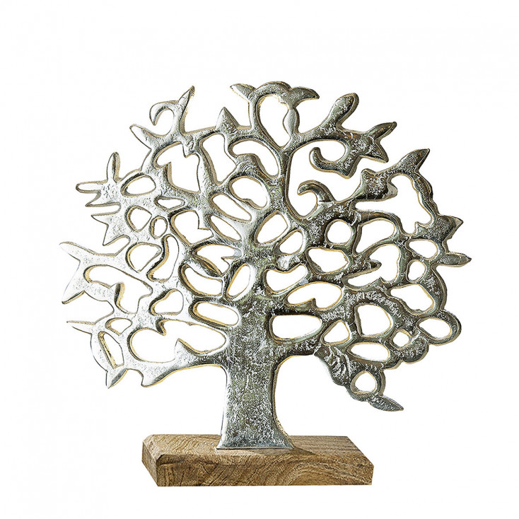 Scultura da tavolo con base in legno