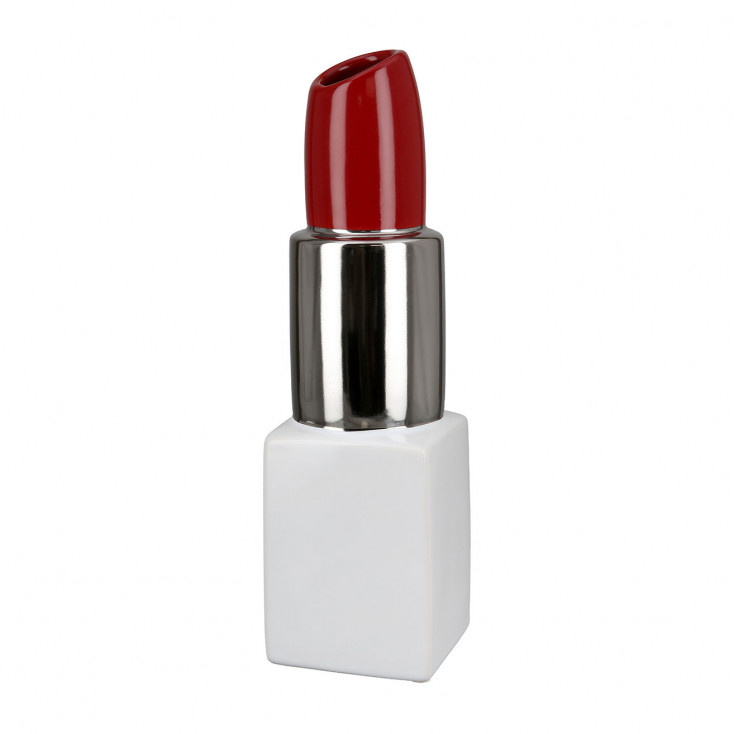 Vaso in ceramica a forma di rossetto dal design moderno