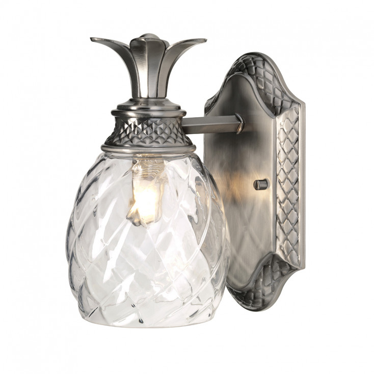 Applique da bagno a parete in acciaio e diffusore in vetro a 1 luce LED G9