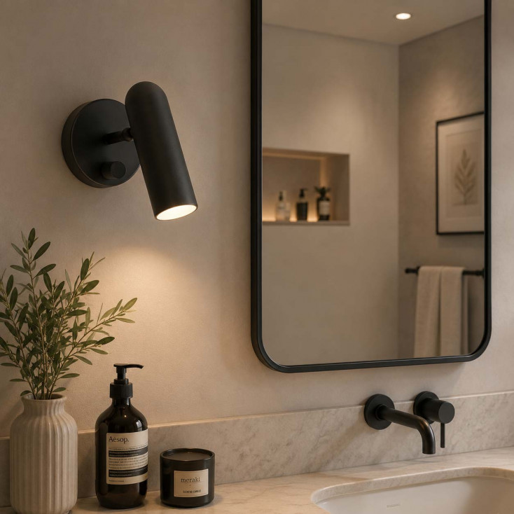 Applique da parete a led orientabile con struttura in acciaio dal design moderno