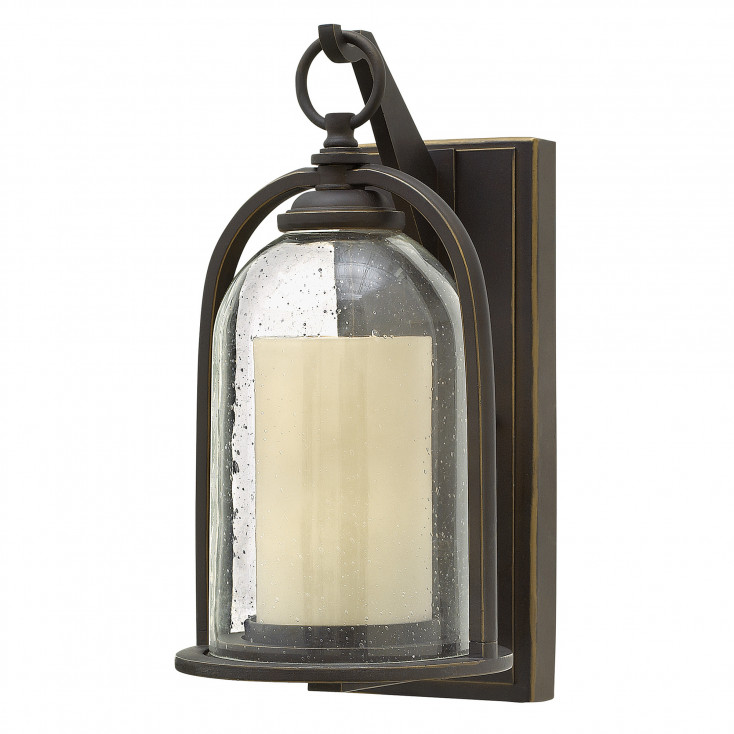Applique da parete per esterni in alluminio con diffusore in vetro a 1 luce