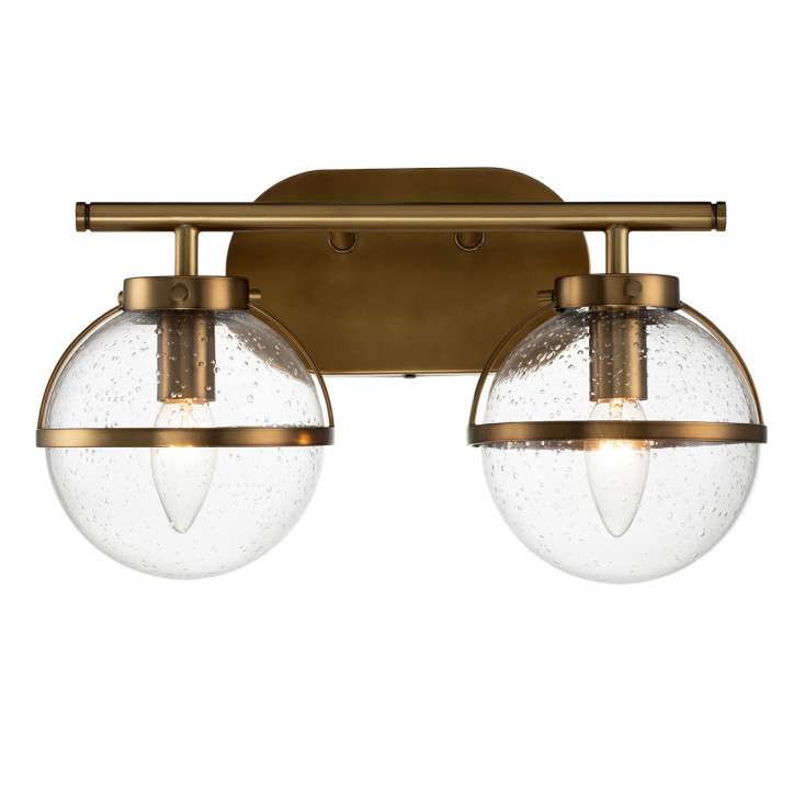 Lampada a parete in acciaio 2 diffusori in vetro trasparente design moderno