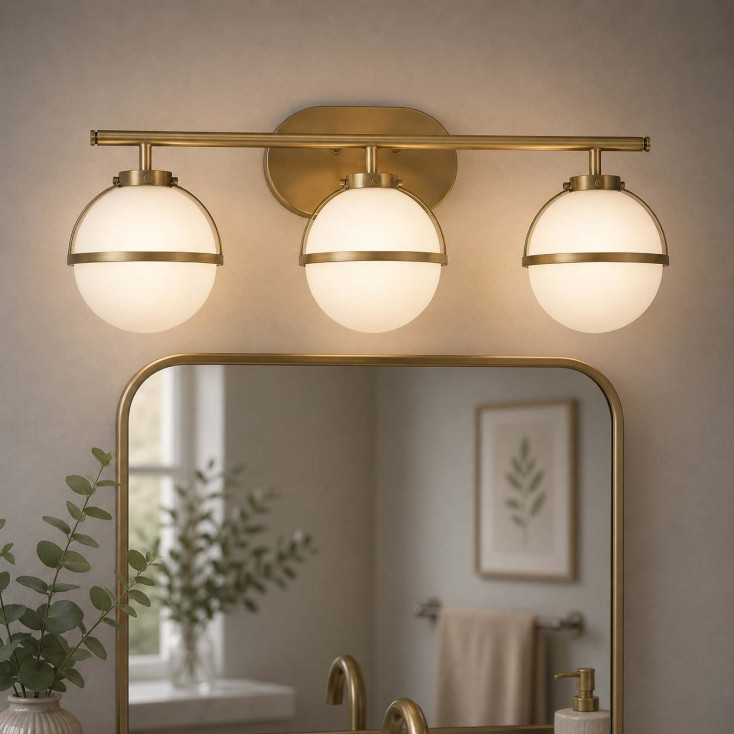Lampada a parete in acciaio 3 diffusori in vetro semitrasparente design moderno