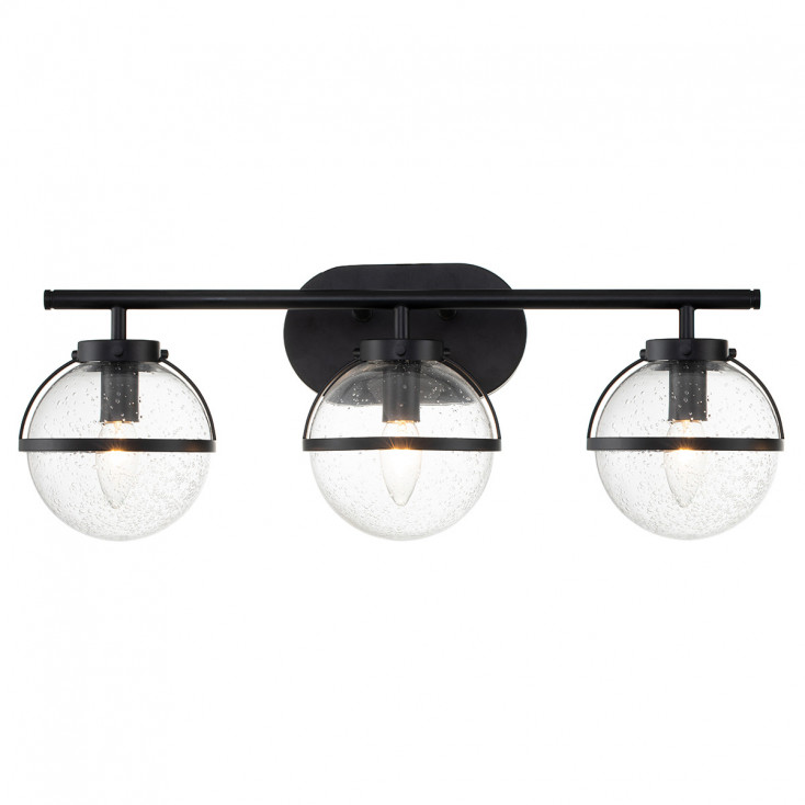 Lampada a parete in acciaio 3 diffusori in vetro trasparente design moderno