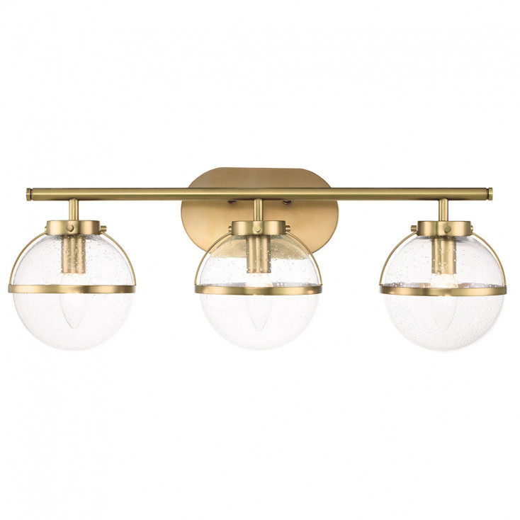 Lampada a parete in acciaio 3 diffusori in vetro trasparente design moderno