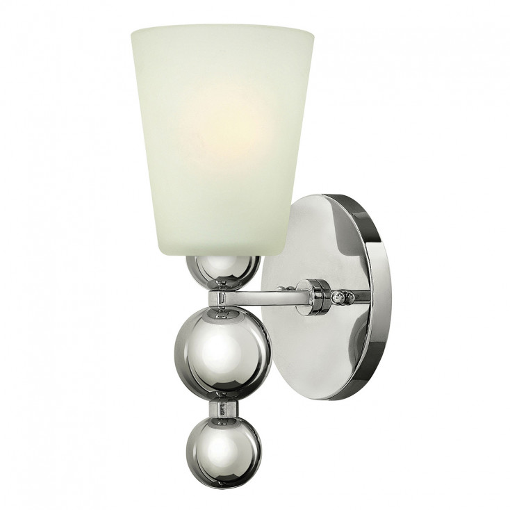 Lampada a parete in acciaio con diffusore in vetro a 1 luce dal design moderno