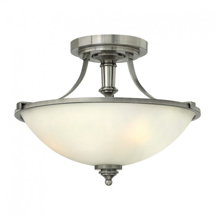 Lampada a soffitto in acciaio con diffusore in vetro a 3 luci dal design moderno