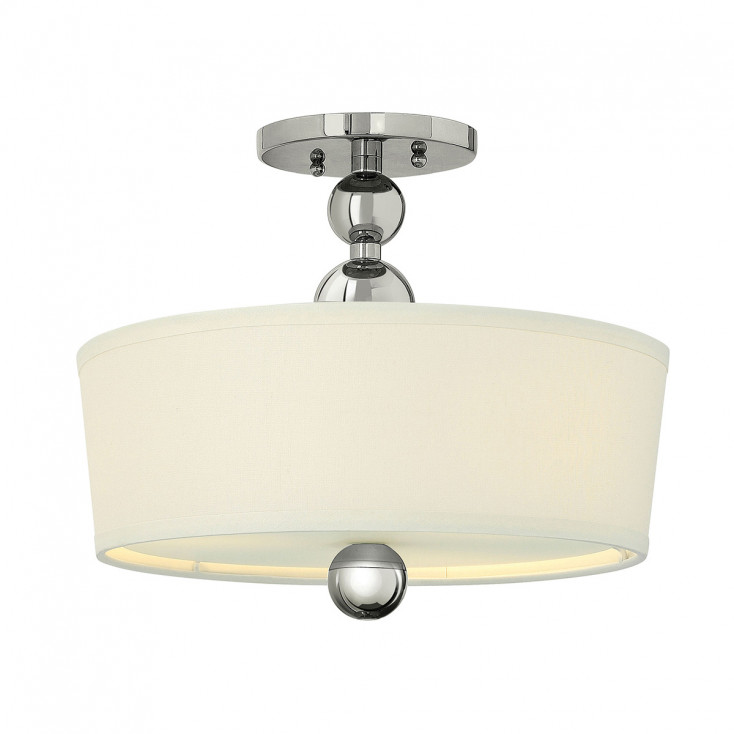 Lampada a soffitto in acciaio diffusore in tessuto e vetro dal design moderno