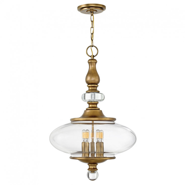 Lampadario grande rustica in acciaio con diffusore in vetro a 5 luci
