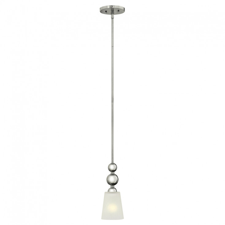 Lampada a sospensione mini in acciaio con diffusore in vetro dal design moderno