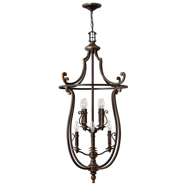 Lampadario rustico grande in acciaio con diffusore a 8 luci