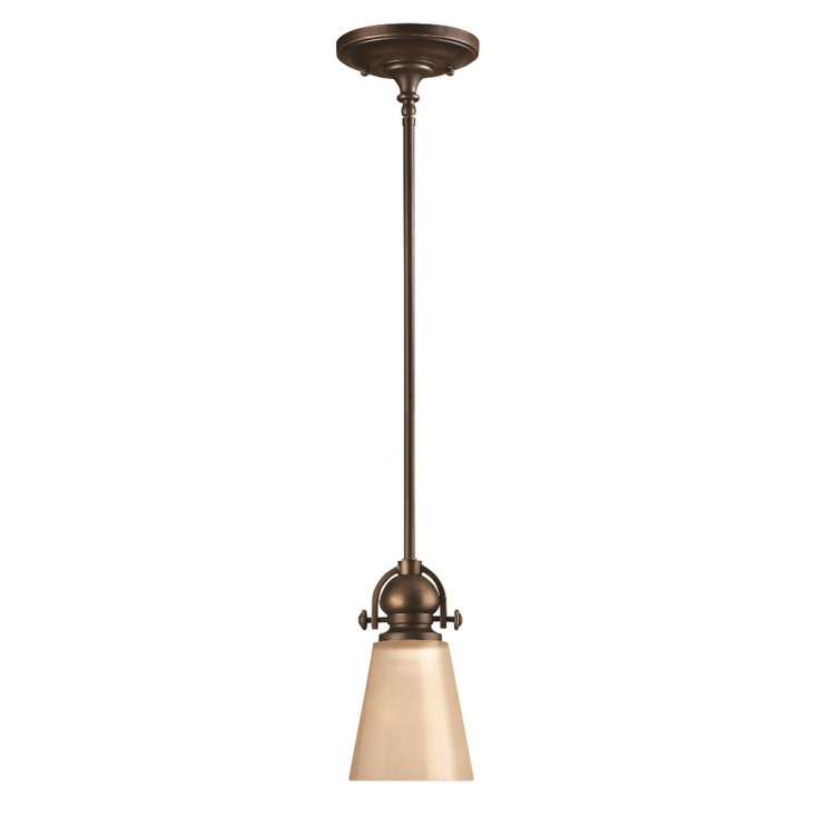 Lampada a sospensione singola rustica in acciaio e diffusore in vetro ambrato