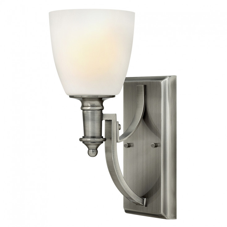Lampada da parete da arredo struttura in acciaio con diffusore in vetro a 1 luce