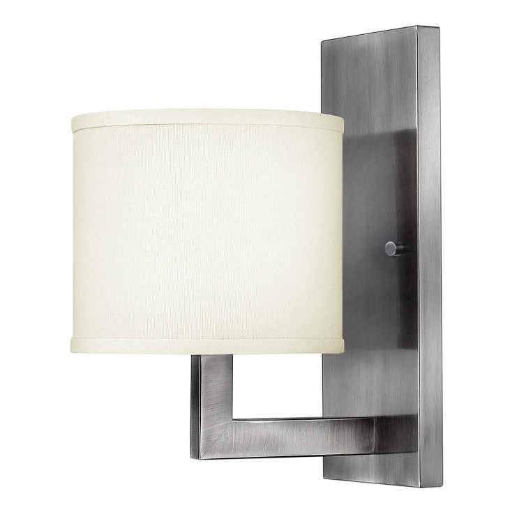 Lampada da parete in acciaio con diffusore in lino a 1 luce dal design minimal