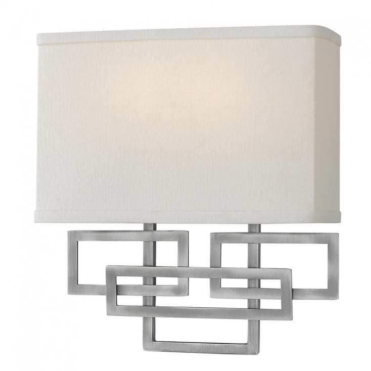 Lampada da parete in acciaio con paralume in tessuto dal design moderno