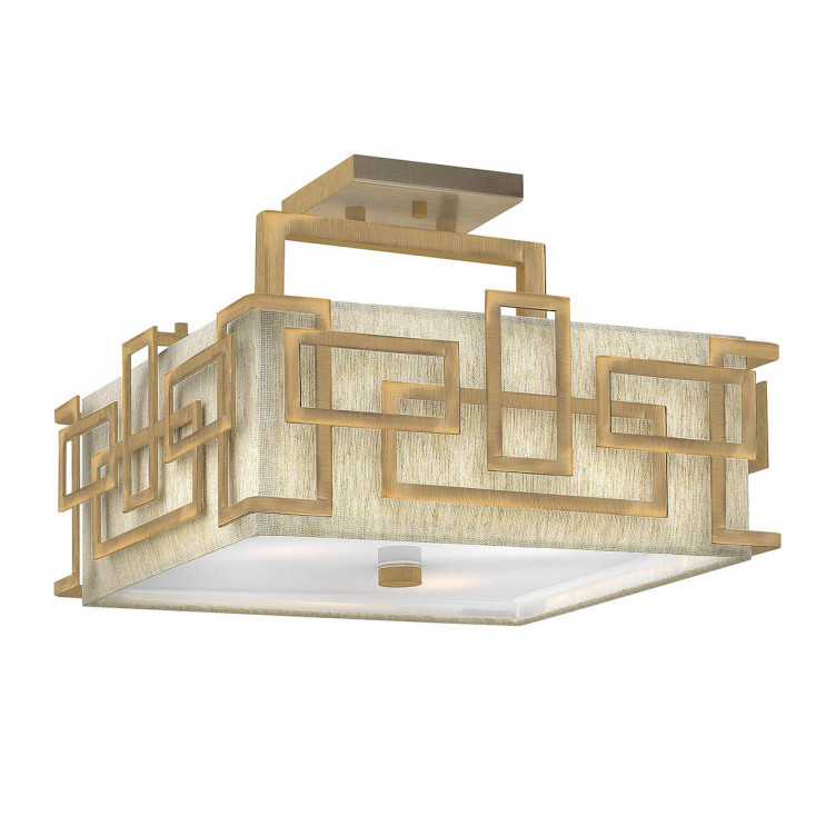 Lampada da soffitto in acciaio con paralume in tessuto dal design moderno