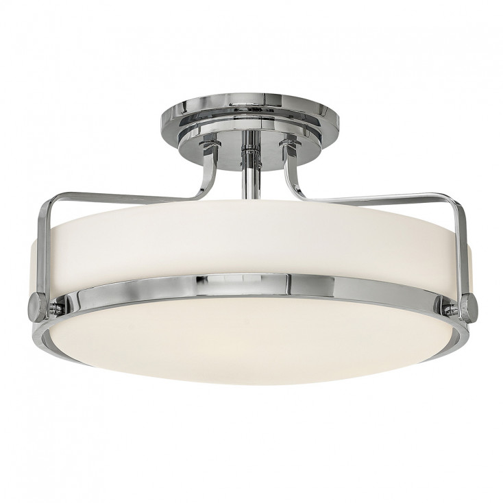 Lampada da soffitto media moderna in acciaio con diffusore in vetro a 3 luci