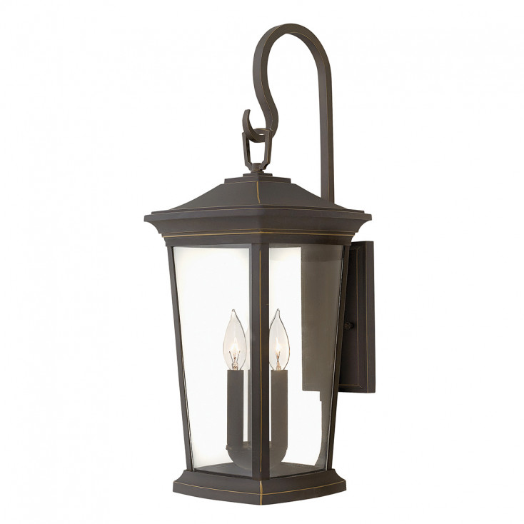 Lanterna da parete rustica grande in alluminio diffusore in vetro a 3 luci