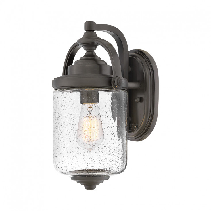 Lanterna parete rustica piccola rustica da esterno con diffusore in vetro 1 luce