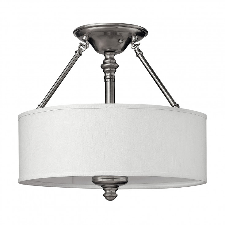 Plafoniera a soffitto stile moderno in acciaio con diffusori in lino a 9 luci