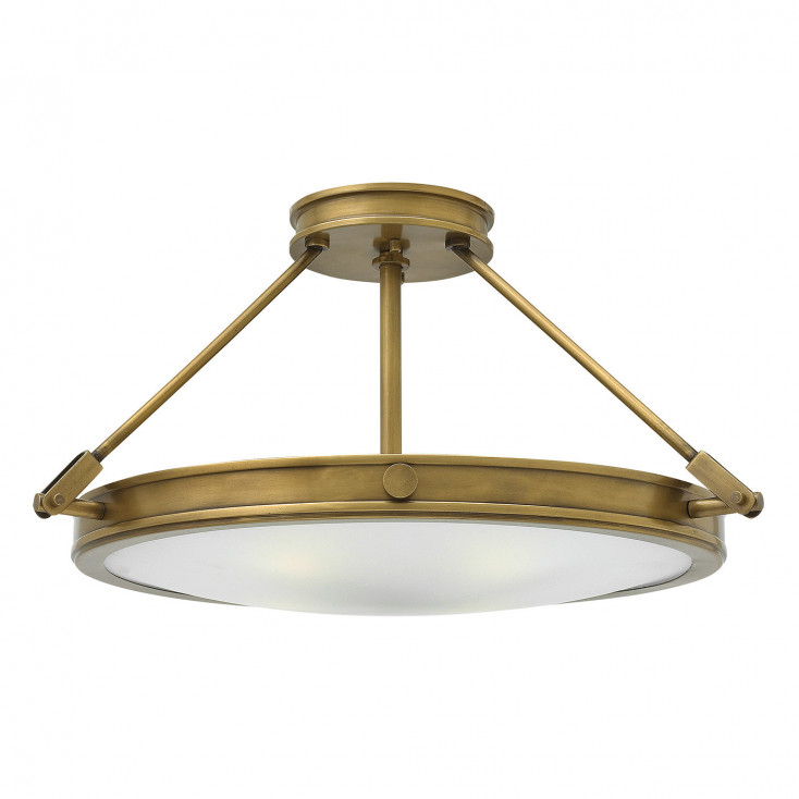 Plafoniera grande in acciaio diffusore in vetro a 4 luci design moderno