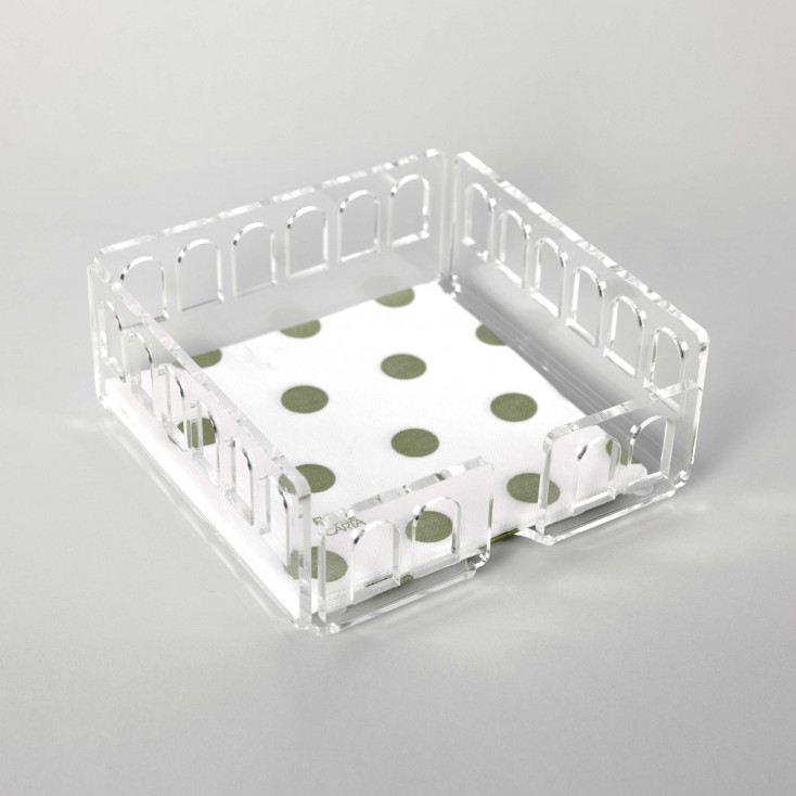 Portatovaglioli porta salviettine orizzontale in plexiglass dal design moderno