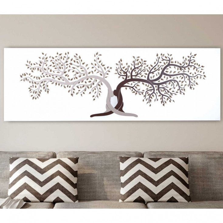 Quadro moderno interamente in legno con raffigurazione incisa a laser 150x50