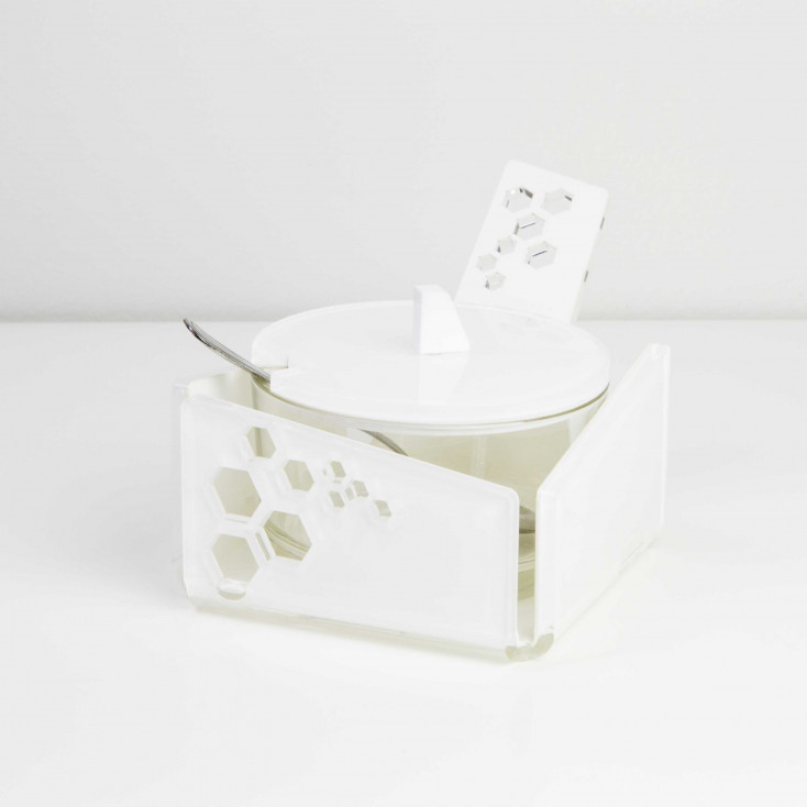 Zuccheriera da tavola con struttura in plexiglass dal design moderno ed elegante