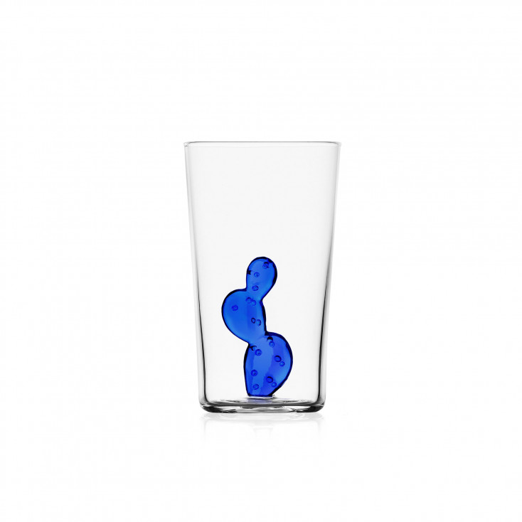 Bicchiere in vetro per longdrink con cactus