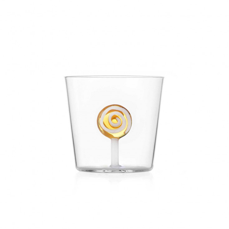 Bicchiere Tumbler per acqua in vetro dal design moderno "Lecca Lecca"