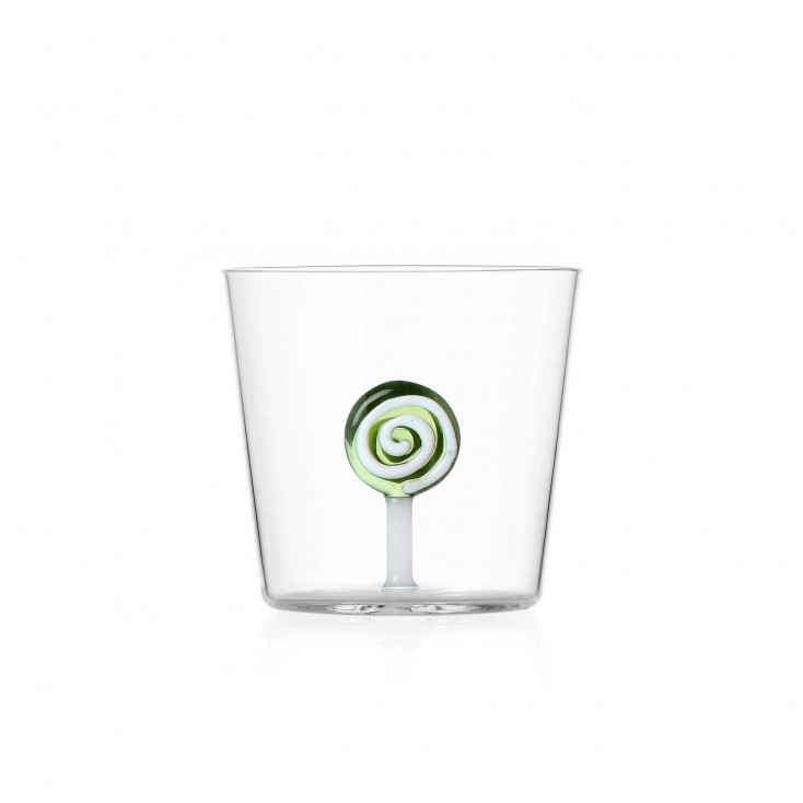 Bicchiere Tumbler per acqua in vetro dal design moderno "Lecca Lecca"