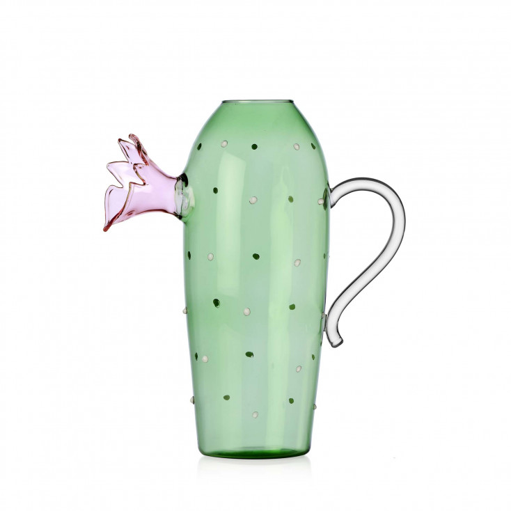 Brocca in vetro a forma di cactus
