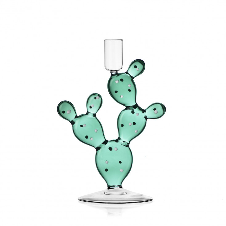 Candeliere in vetro a forma di cactus