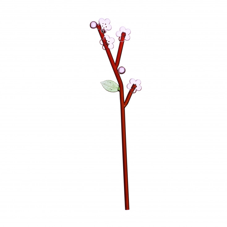 Fiore decorativo in vetro soffiato a forma di ramo di pesco