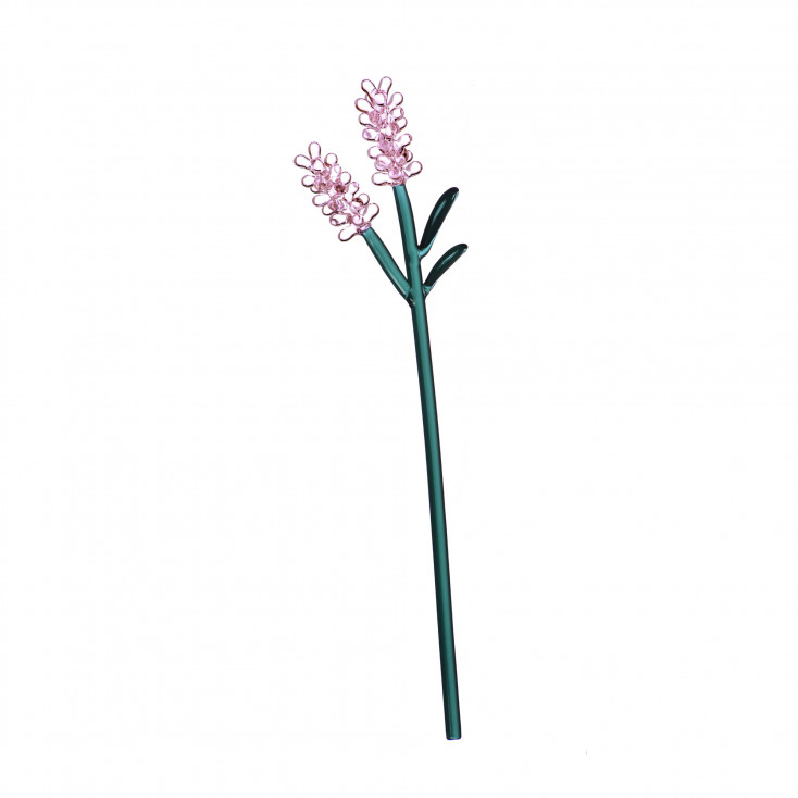 Fiore decorativo in vetro soffiato a forma di ramo lavanda rosa