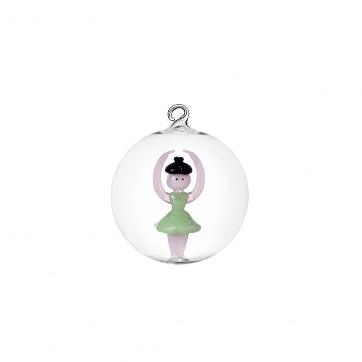Pallina in vetro per albero di natale con ballerina