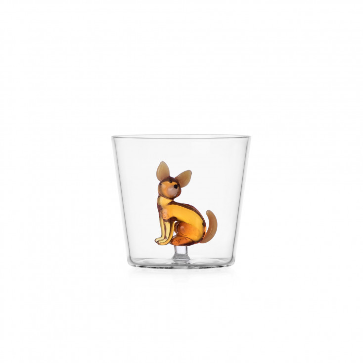 Tumbler in vetro con Chihuahua