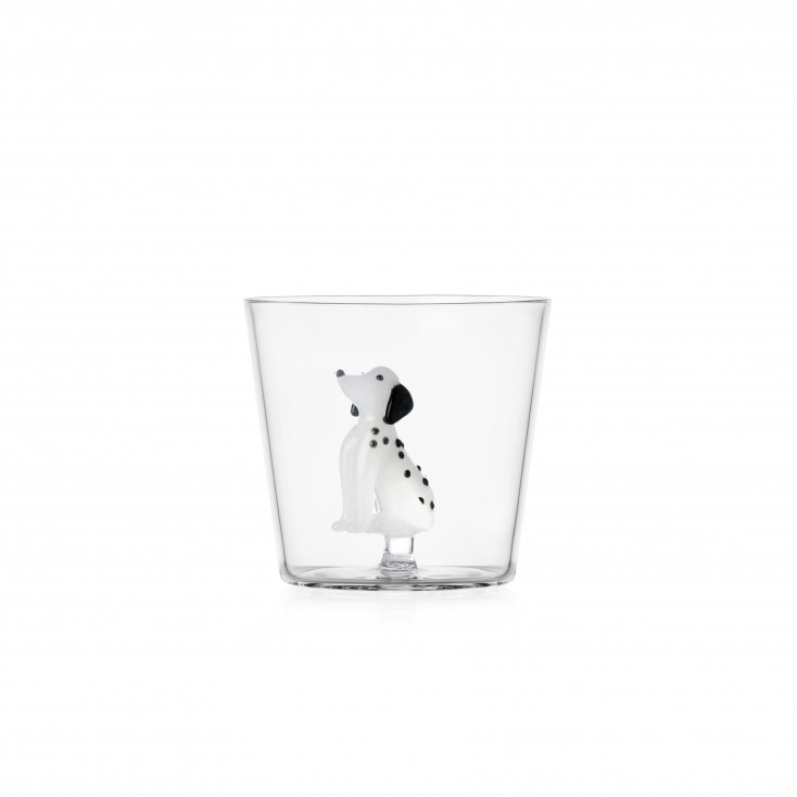 Tumbler in vetro con Dalmata