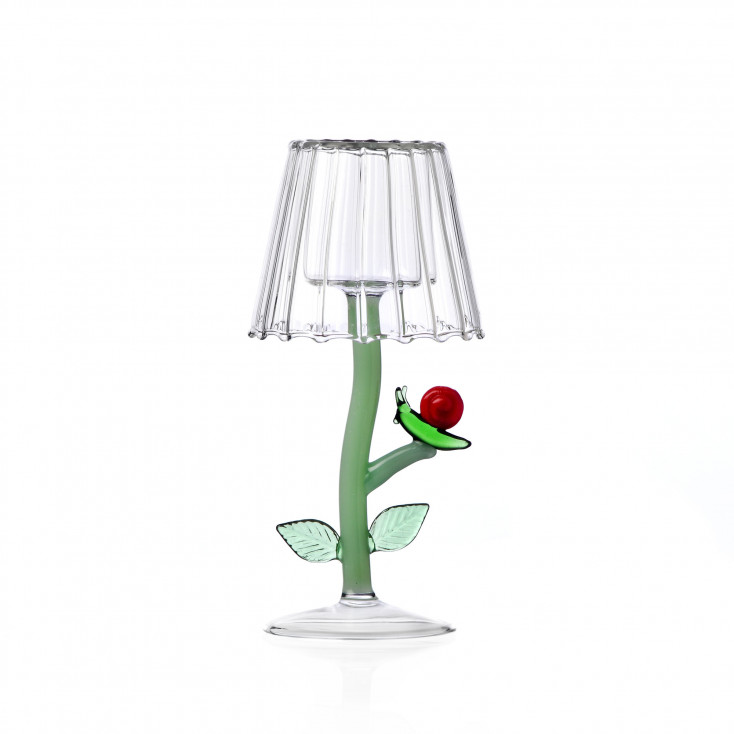 Tealight in vetro con Lumaca