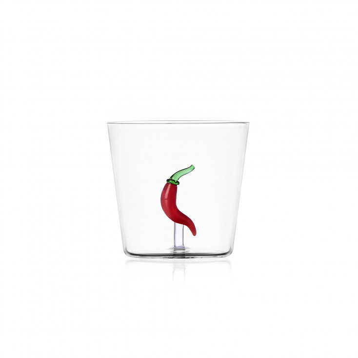 Tumbler in vetro con peperoncino