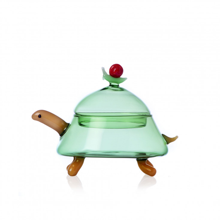 Zuccheriera in vetro con coperchio Tartaruga