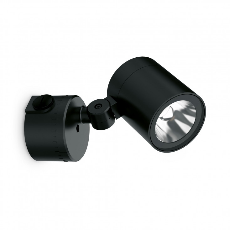 Applique a led da esterno in alluminio e diffusore orientabile in vetro